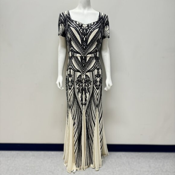 R & M Richards Dresses & Skirts - R & M Richards Sequin Black Champagne Godet Evening Dress